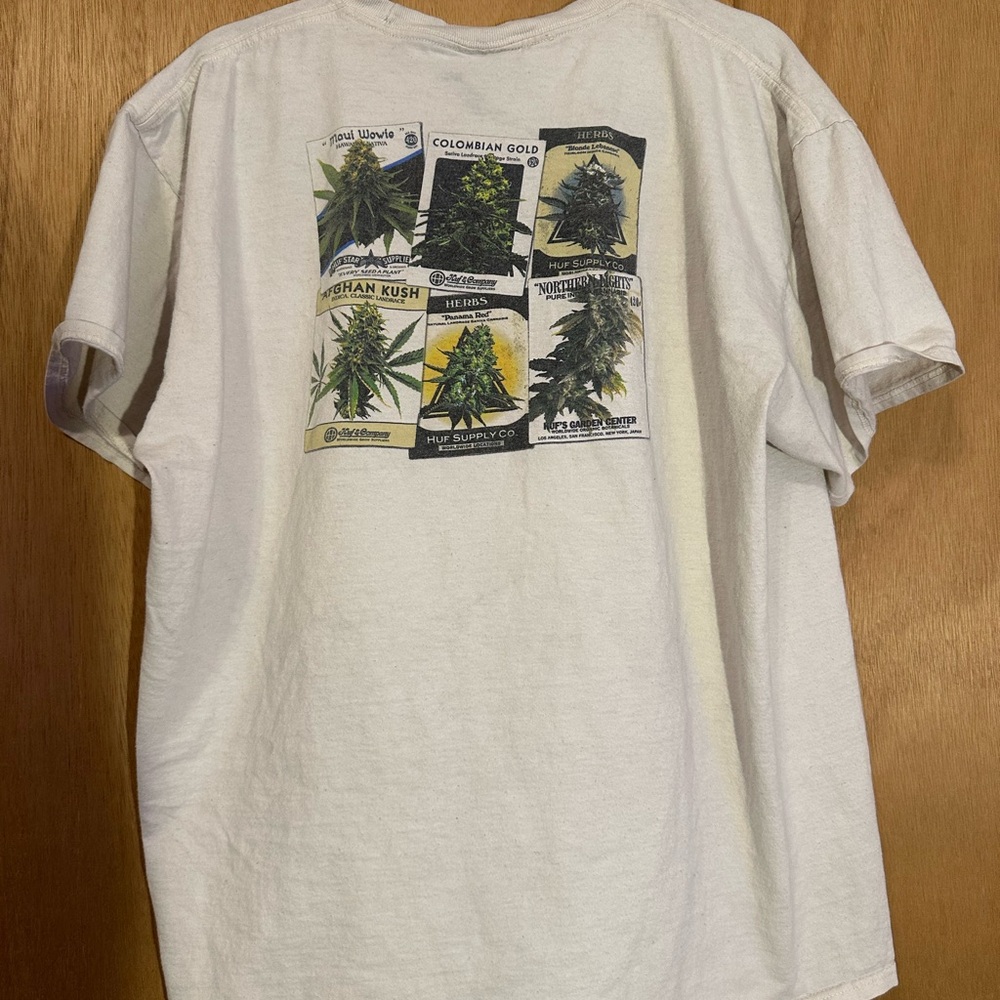 HUF White Short Sleeve Tee with Graphic Design
